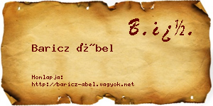 Baricz Ábel névjegykártya